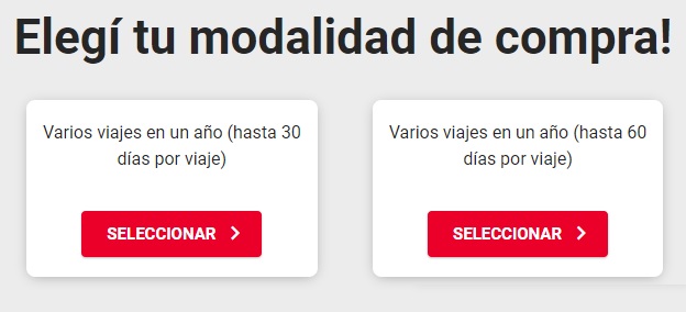 Modalidad de múltiples viajes