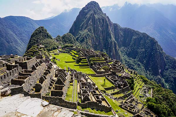 Vista aérea de Machu Picchu, Perú