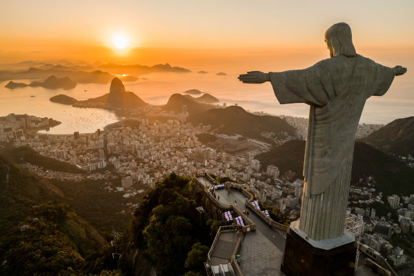 vista panorámica del Cristo Redentor en Río de Janeiro, Brasil.