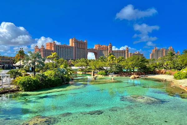 La vista panorámica del hotel Atlantis en Paradise Island