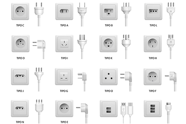 Distintos tipos de enchufes