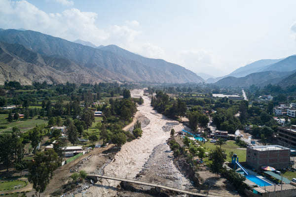 Cieneguilla, Lima Perú. Río Lurin cruzando la ciudad