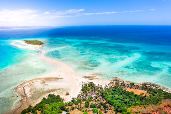 vista aérea de Nosy Be, Madagascar.