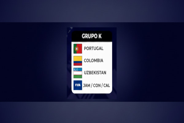 Grupo K del Mundial 2026, con Colombia, Portugal, Uzbekistán y un rival por definir.