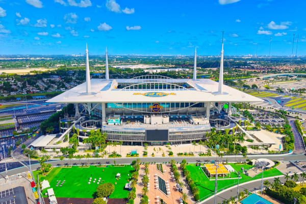 Vista panorámica del Hard Rock Stadium durante un partido.