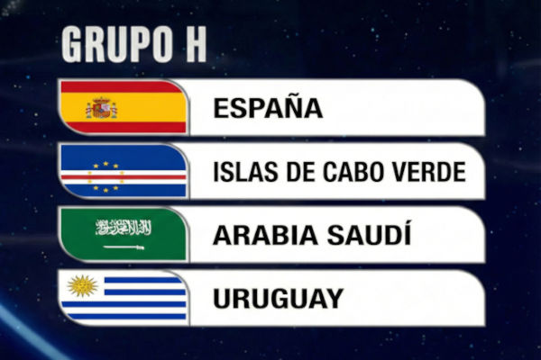 Grupo H del Mundial 2026 con España, Uruguay, Arabia Saudí y Cabo Verde.