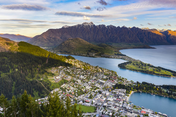 Vistas de Queenstown, Nueva Zelanda.
