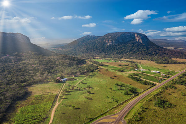 Vista aérea del Cerro Paraguari. Uno de los monumentos más emblemáticos en el Paraguay