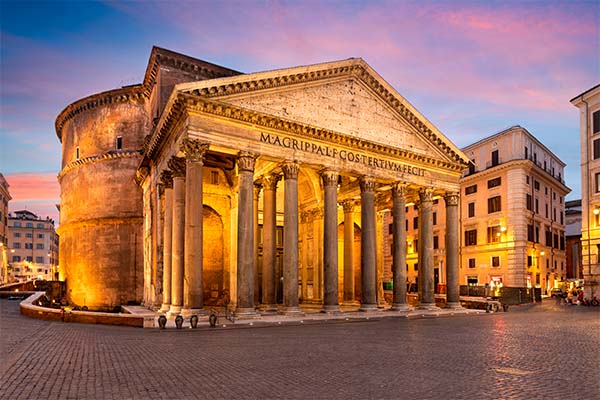 El Panteón de Roma durante el atardecer