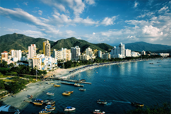 La ciudad de Santa Marta, Colombia.