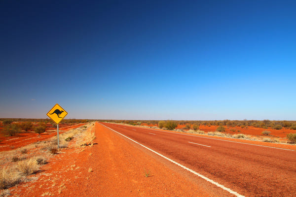 Australia señal de tráfico en la autopista