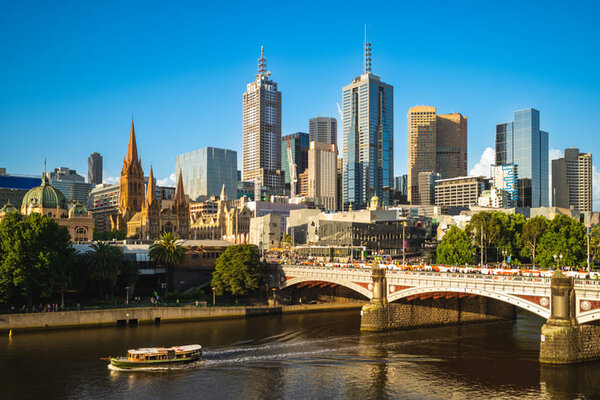 Distrito de negocios de la ciudad de Melbourne en victoria, Australia