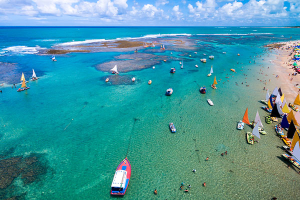 Vista aérea de Porto Do Galinhas, Brasil