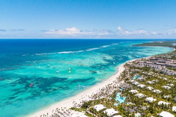 Zona costera de las playas de Punta Cana y los hoteles all inclusive