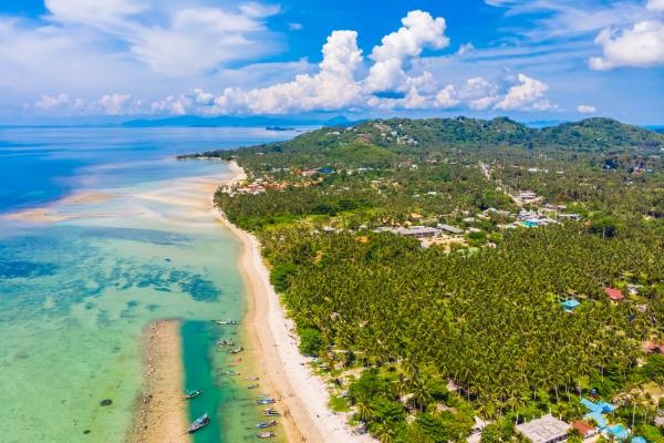 Vista aérea de la isla de Jamaica.