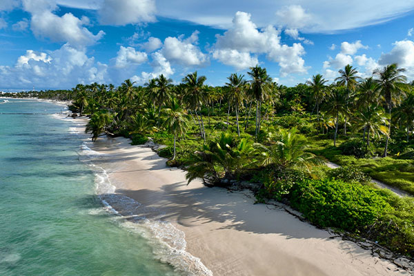 Vista aérea de una playa en Punta Cana, República Dominicana